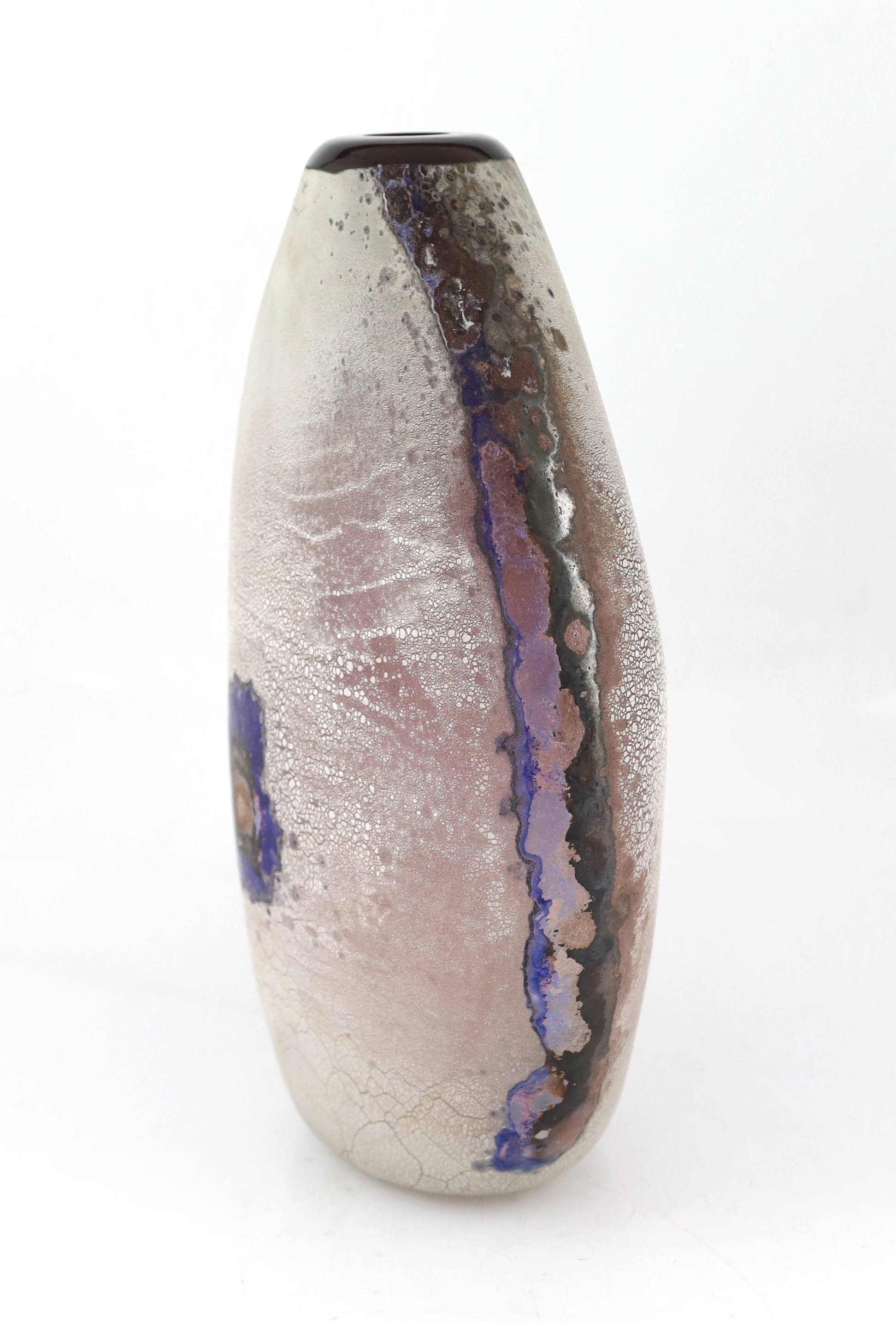 Alfredo Barbini (1912-2007), a Murano tall blue glass vase